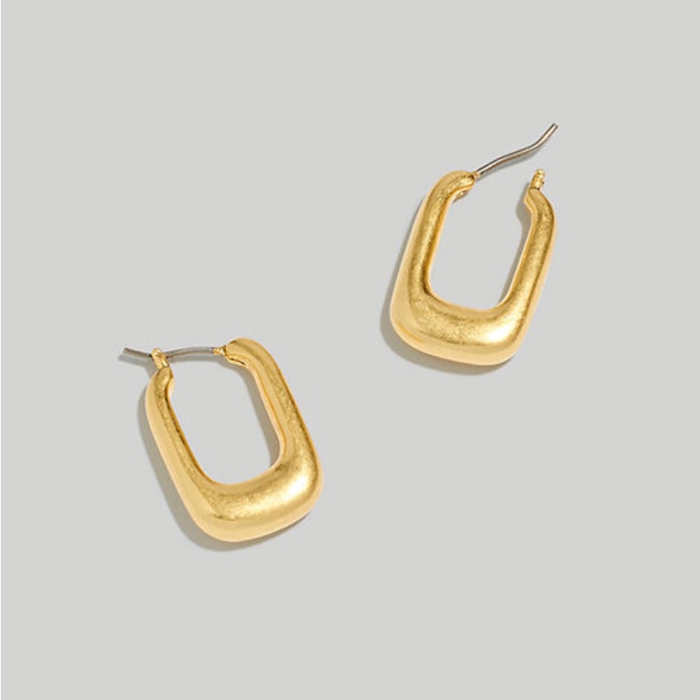 ‼️SOLD‼️Madewell Carabiner Medium Hoop Earrings in Vintage Gold
